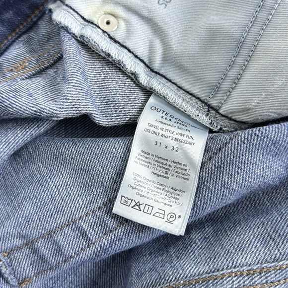 Outerknown Sea Ambassador Button Fly Men’s Slim Fit Indigo Jeans Size 31 X 32 - Picture 9 of 16